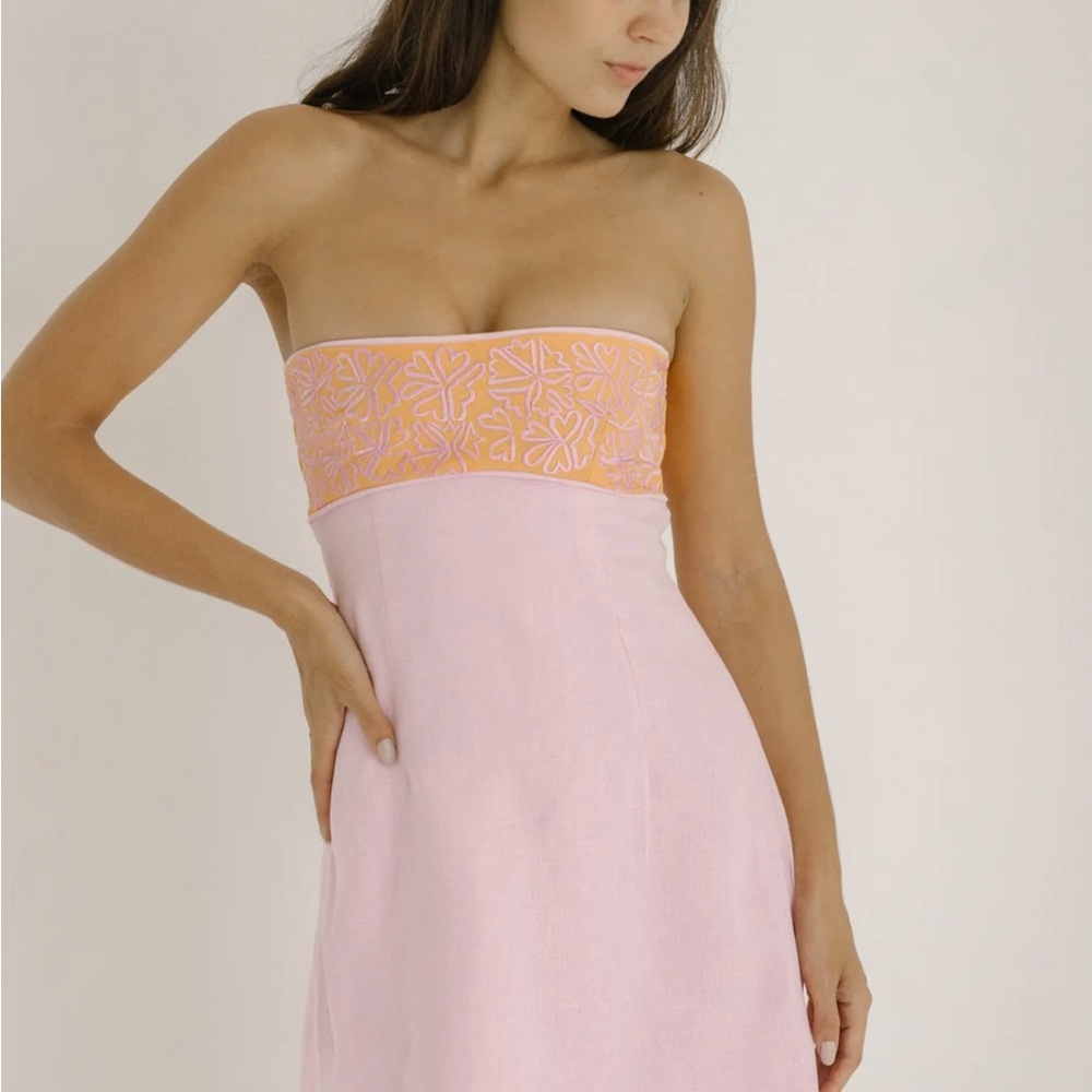Bustier Pink Strapless Sheath Mini Dress NEW